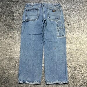 Dickies Carpenter Jeans Mens 38x30 Blue Denim Utility Workwear